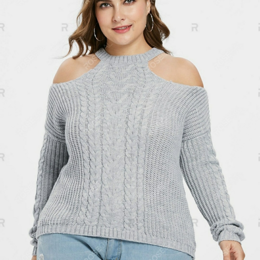 New Sz14 Crop gray sweater